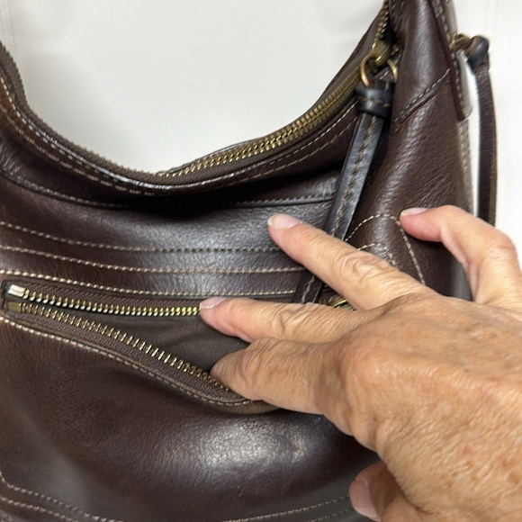 VINTAGE COACH CHELSEA  LACED DUFFLE CROSSBODY SHOULDER BAG 10399 Dark BROWN - Picture 6 of 13